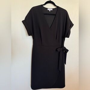 Gibson Latimer Side Knot Tie Knit V-Neck Short Sleeve Dress